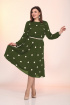 Платье Lady Style Classic 2205/8 хаки-крупный_горох