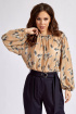  Блуза Teffi Style L-1602 перышки_на_бежевом