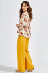 Блуза Teffi Style L-1642 розы_на_молочном