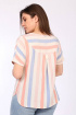  Блуза Lady Style Classic 2777 розово-сине-бежевая_полоска