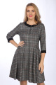 Платье Lady Style Classic 1728 серый_с_розово-желтой_клеткой