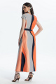 Платье Diva 1480 оранжевый-синий