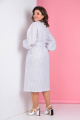 Платье LadisLine 1283 белый/полоска