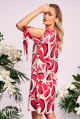 Платье KaVaRi 1032 молочный-розовый_принт