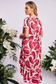 Платье KaVaRi 1033 молочный-розовый_принт