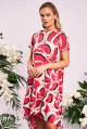 Платье KaVaRi 1033 молочный-розовый_принт