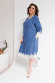 Платье LadisLine 1375 синий_в_горошек