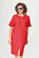 Платье Милора-стиль 1110 красный/буквы