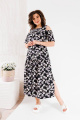 Платье Danaida 2180-1 чёрный+цветные_стрекозы