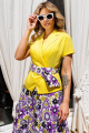 Женский костюм Мода Юрс 2641-2 желтый_фиолетовый