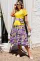 Женский костюм Мода Юрс 2641-2 желтый_фиолетовый