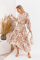 Платье LadisLine 1433 монстера/бежевый