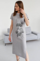 Платье VIZANTI 5028 серый/абстракция