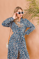 Платье NikVa 368-2 леопард_бирюзовый