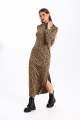 Платье KaVaRi 1057 беж_принт_леопард