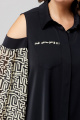 Блуза EVA GRANT 7245-1 черный+принт