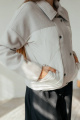 Куртка Стильная леди М-669 молочный/серый