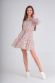 Платье Lady Line 473 белый+розовый
