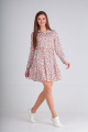 Платье Lady Line 473 белый+розовый