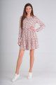 Платье Lady Line 473 белый+розовый