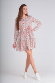 Платье Lady Line 473 белый+розовый
