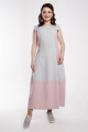 Платье Дорофея 577 серый,розовый