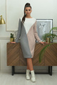 Платье Galean Style 807 серый+розовый
