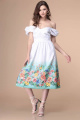 Платье Romanovich Style 1-2171 белый/бирюза