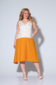 Платье Ксения Стиль 1905 белый-оранжевый