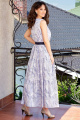 Платье Teffi Style L-1566 синяя__волна_на_молочном