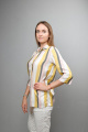 Блуза Mita ЖМ1037 желто-серо-розовая_полоска