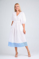 Платье FloVia 4090 белый+полоска_голубой