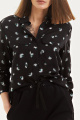 Блуза Moveri by Larisa Balunova 2860B чёрный+цветочек