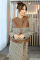 Женский костюм Мода Юрс 2599-1 коричневый