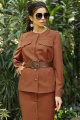Женский костюм Мода Юрс 2703 коричневый