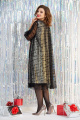 Платье Милора-стиль 959 золото+чёрная_сетка