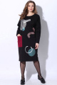Платье LeNata 11096 черный-с-бордовым-карманом