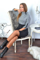Платье PATRICIA by La Cafe С14752 серый_меланж,черный