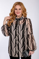 Блуза Emilia Style 2041.2а черно-бежевый