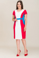 Платье Ружана 160-2 белый/красный/голубой