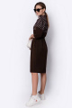 Платье PATRICIA by La Cafe F14995 коричневый,белый
