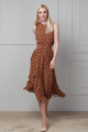Платье Achosa 2791 коричневый в горох