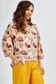 Блуза Teffi Style L-1642 розы_на_молочном
