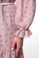 Платье Мишель стиль 1038 серые_горохи+розовый