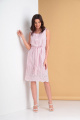 Платье LadisLine 1449 розовый+белый