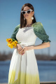 Платье Diva 1409 зелень-белый