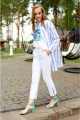 Блуза Nelva 22075 бело-синяя-полоска
