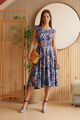 Платье ARTiMODA 321-07 синий_принт_цветы