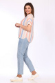 Блуза Lady Style Classic 2777 розово-сине-бежевая_полоска