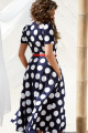 Платье Vittoria Queen 16283 дизайн_горох_синий+белый
